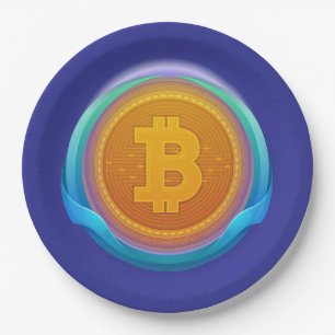 CRYPTOCURRENCY BITCOIN PAPER PLATE