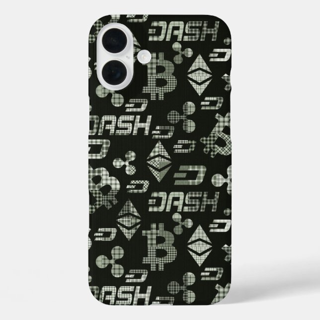 Cryptocurrency Black and White Case-Mate iPhone Case (Back)