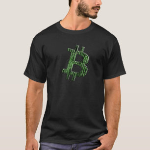 Cryptocurrency Blockchain BTC Green Matrix Bit Cod T-Shirt