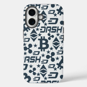 Cryptocurrency blue pattern iPhone 16 case