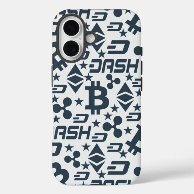 Cryptocurrency blue pattern Case-Mate iPhone case (Back)