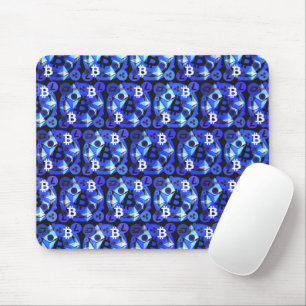 Cryptocurrency Blue Pattern Mouse Pad