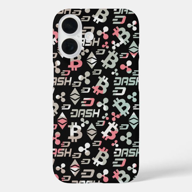Cryptocurrency Colourful Digital Money Pattern Case-Mate iPhone Case (Back)