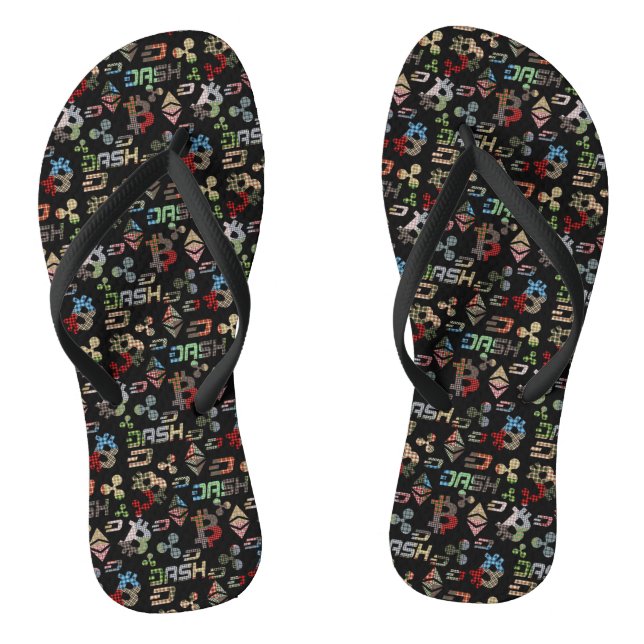 Cryptocurrency Colourful Money Pattern Jandals (Footbed)
