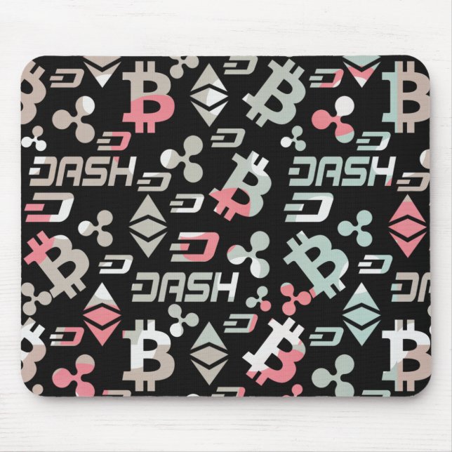 Cryptocurrency Colourful Pattern Mouse Pad (Front)