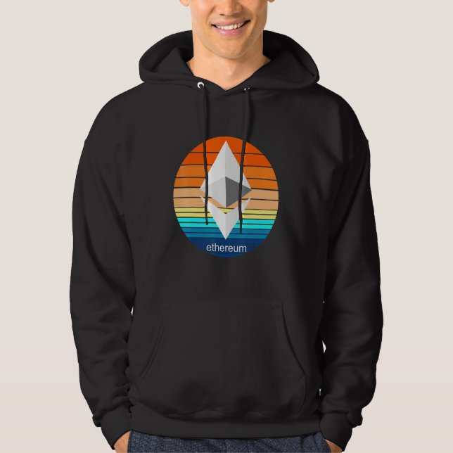 Cryptocurrency Ether Blockchain Etereum Retro Suns Hoodie (Front)