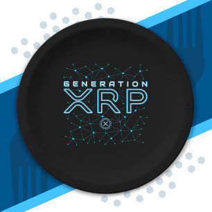 Cryptocurrency Generation XRP Crypto Blockchain Paper Plate