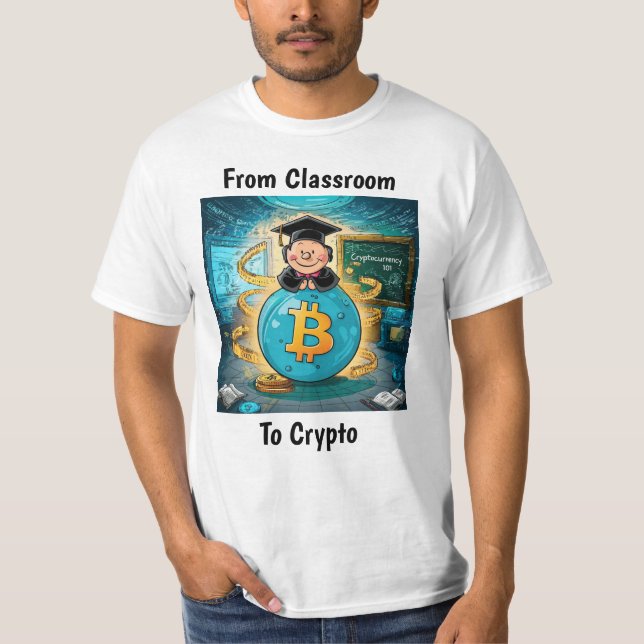 Cryptocurrency Graduation Personalised White T-Shirt (Front)