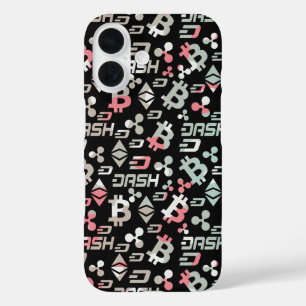 Cryptocurrency money pattern iPhone 16 case