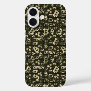 Cryptocurrency money pattern iPhone 16 case