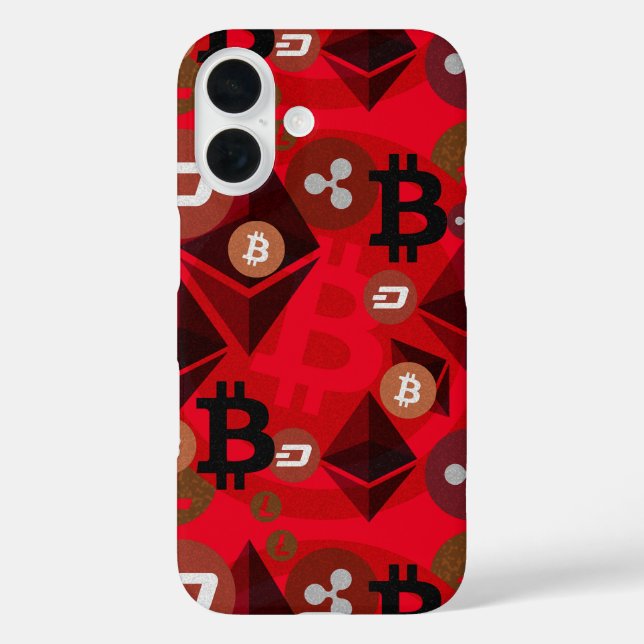 Cryptocurrency Red Digital Money Pattern Case-Mate iPhone Case (Back)