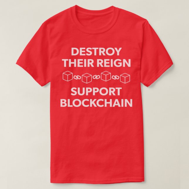 Cryptocurrency Support Blockchain Ethereum Ether E T-Shirt (Design Front)