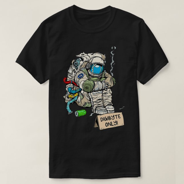 Cryptocurrency Talk  Astronaut Hodler Begging For  T-Shirt (Design Front)