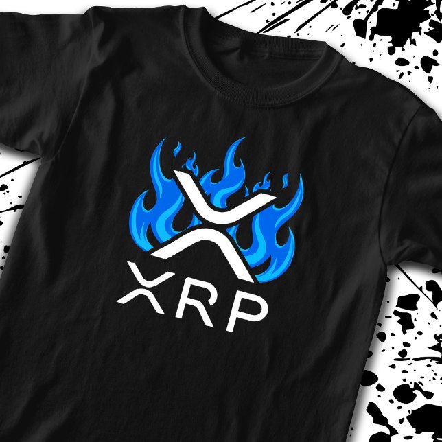 Cryptocurrency XRP Crypto Blue Flames Fire Melt T-Shirt (Creator Uploaded)
