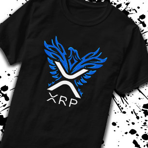 Cryptocurrency XRP Crypto Logo Blue Rising Phoenix T-Shirt