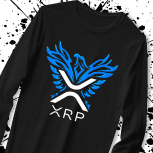 Cryptocurrency XRP Crypto Logo Blue Rising Phoenix T-Shirt