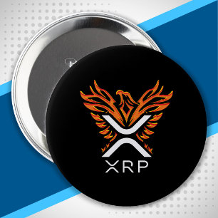 Cryptocurrency XRP Crypto Orange Rising Phoenix 10 Cm Round Badge