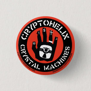 Cryptohelix - Crystal Machines (RED) 3 Cm Round Badge