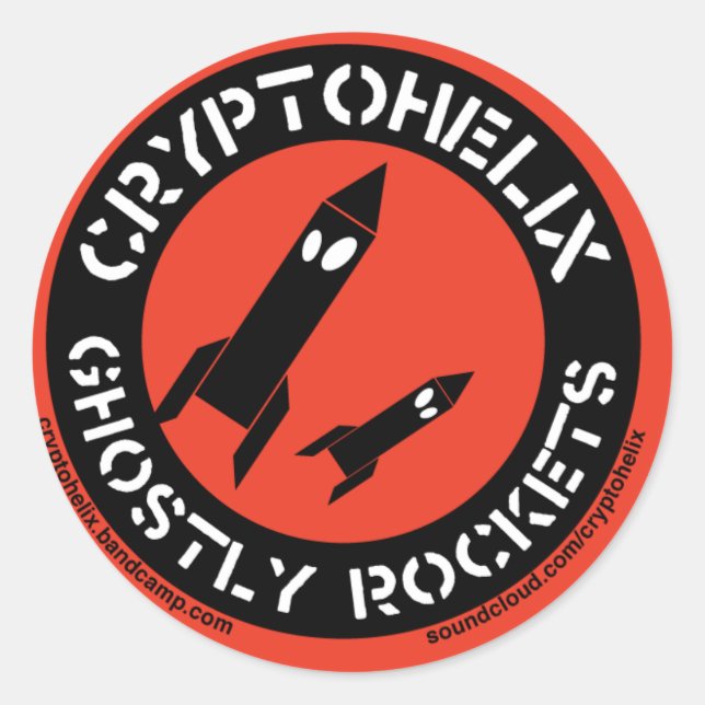Cryptohelix - Ghostly Rockets sticker (Front)
