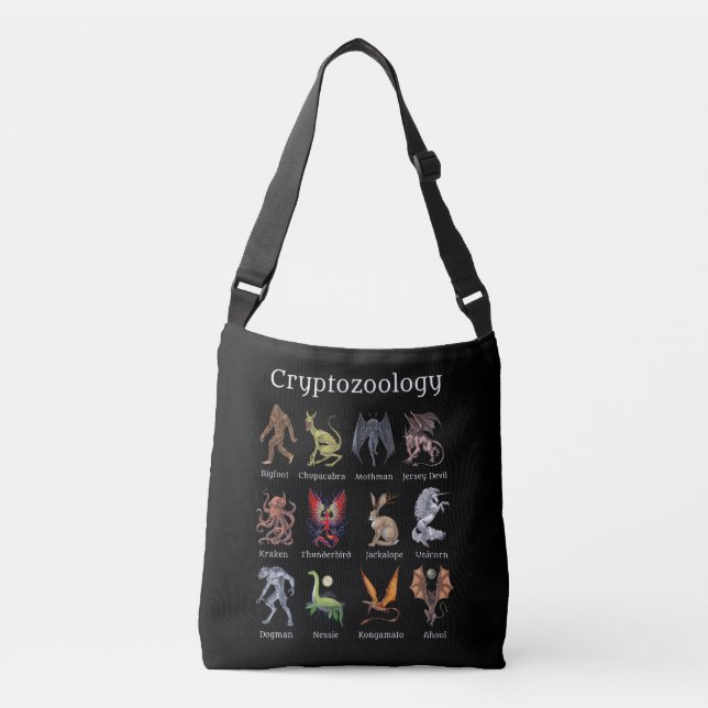 Cryptozoology Cryptid Creatures Crossbody Bag (Front)