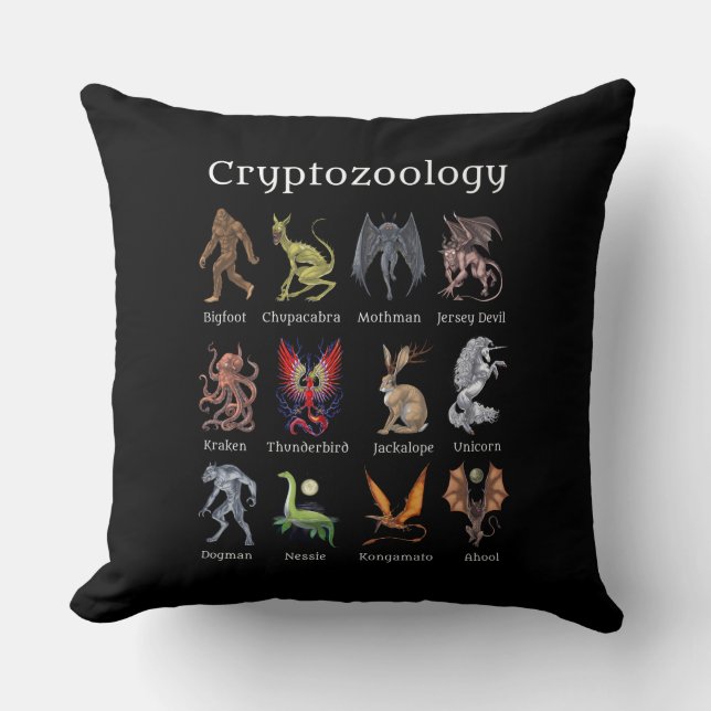 Cryptozoology Cryptid Creatures Cushion (Front)