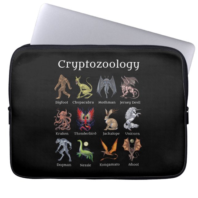 Cryptozoology Cryptid Creatures Laptop Sleeve (Front)