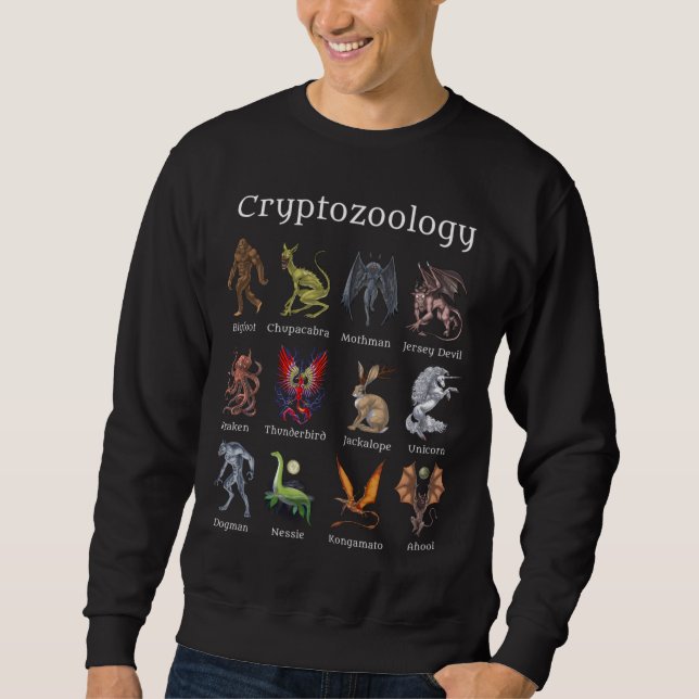 Cryptozoology Cryptid Creatures Sweatshirt (Front)