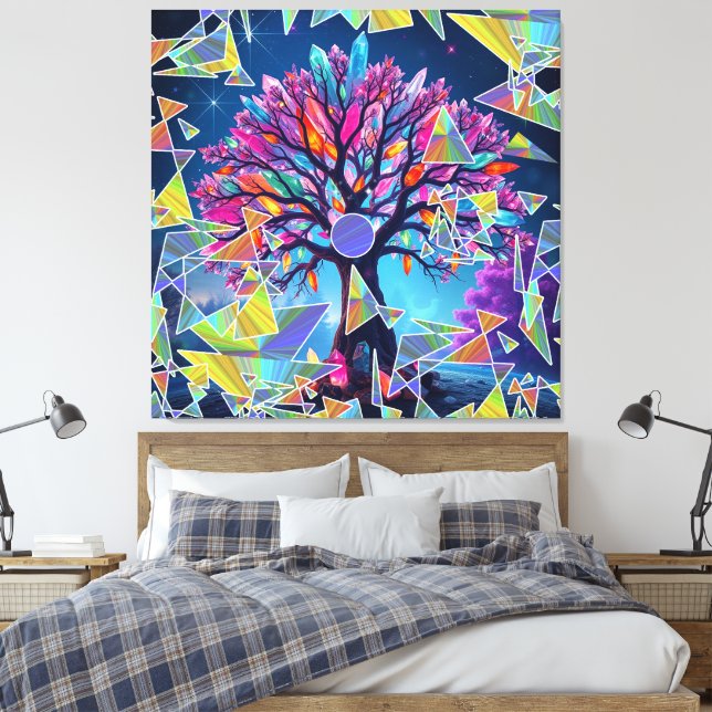 Crystal Abstract Tree Canvas Print (Insitu(Bedroom))