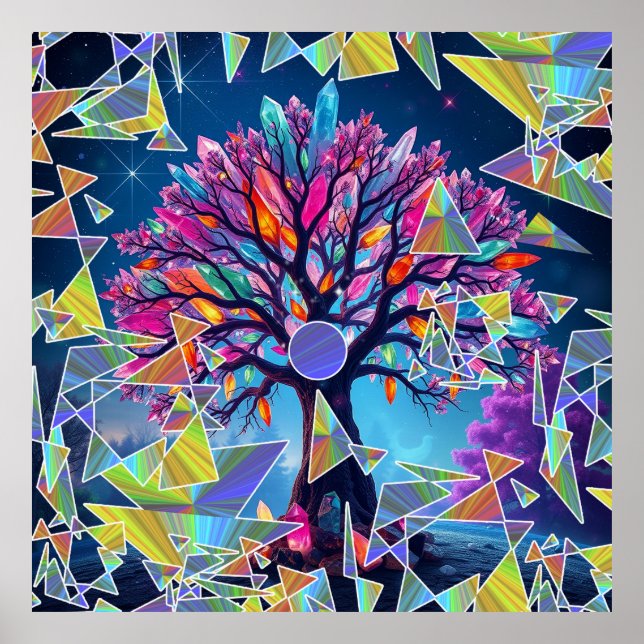 Crystal Abstract Tree Poster (Front)