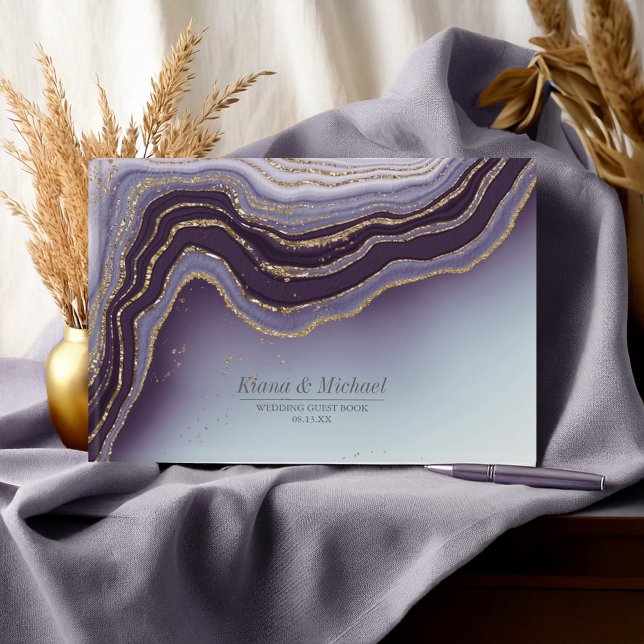 Crystal Agate Wedding Amethyst ID825 Guest Book (Creator Uploaded)