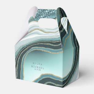 Crystal Agate Wedding Teal ID825 Favour Box