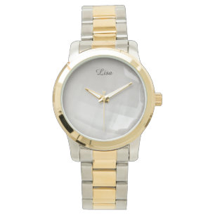 Crystal Alabaster -  Gold Two Tone Watch
