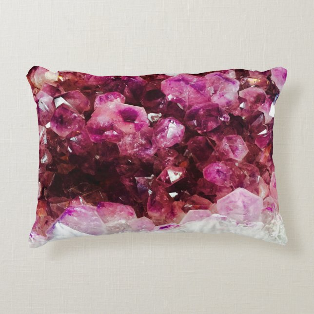 Crystal amethyst purple mineral decorative cushion (Front)