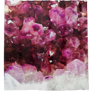 Crystal amethyst purple mineral shower curtain