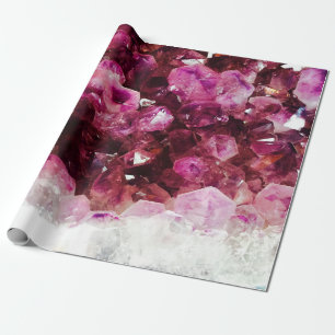 Crystal amethyst purple mineral wrapping paper
