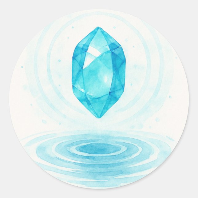 Crystal and Water Sticker – Peaceful Energy Aesthe (Front)