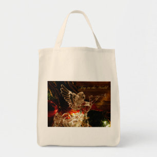 crystal angel Christmas Joy to the World Tote Bag