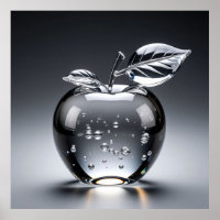 Crystal Apple Figurine with Clear Design