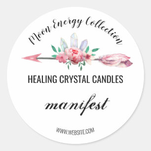 Crystal Arrow Logo Candle Product Labels