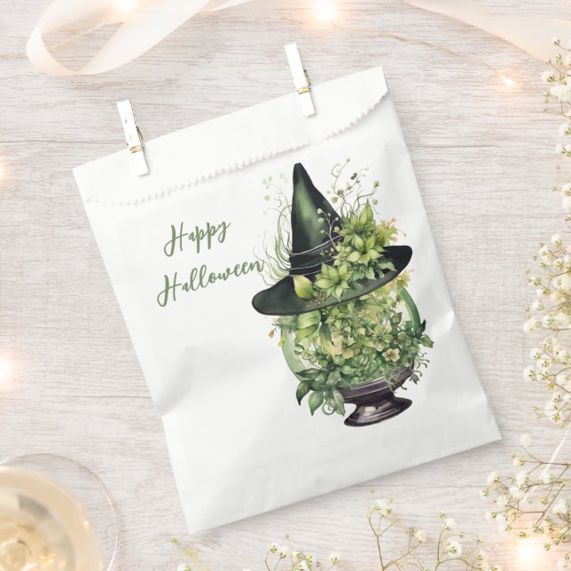 Crystal Ball and Witches Hat Happy Halloween Favour Bags (Clipped)
