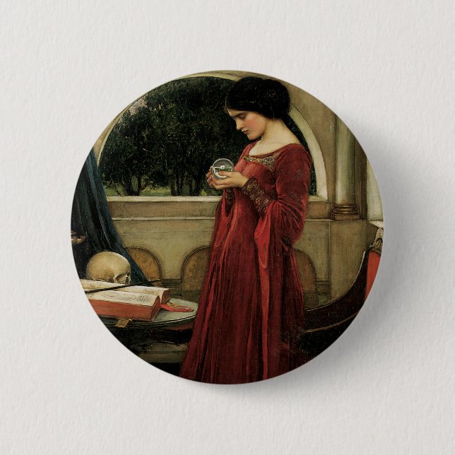 Crystal Ball by John William Waterhouse 6 Cm Round Badge (Front)