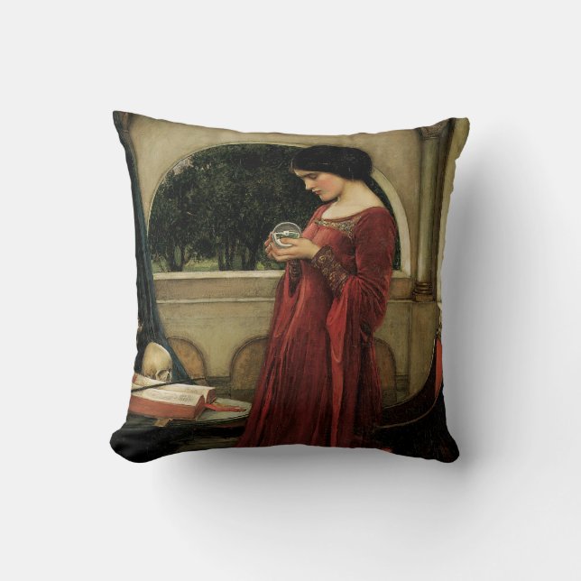 Crystal Ball by John William Waterhouse Cushion (Front)