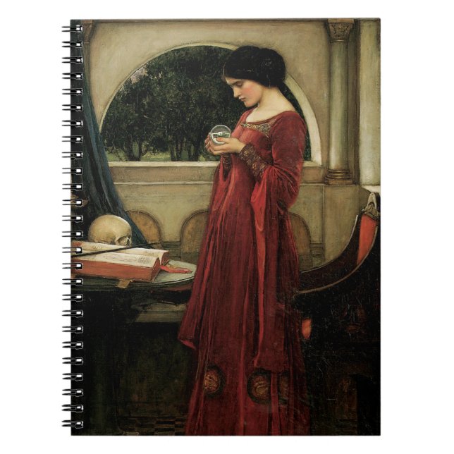 Crystal Ball by John William Waterhouse Spiral Notebook (Front)
