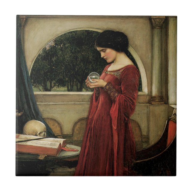 Crystal Ball by John William Waterhouse Tile (Front)