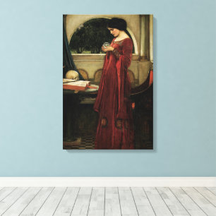 Crystal Ball by Waterhouse, Vintage Victorian Art Canvas Print