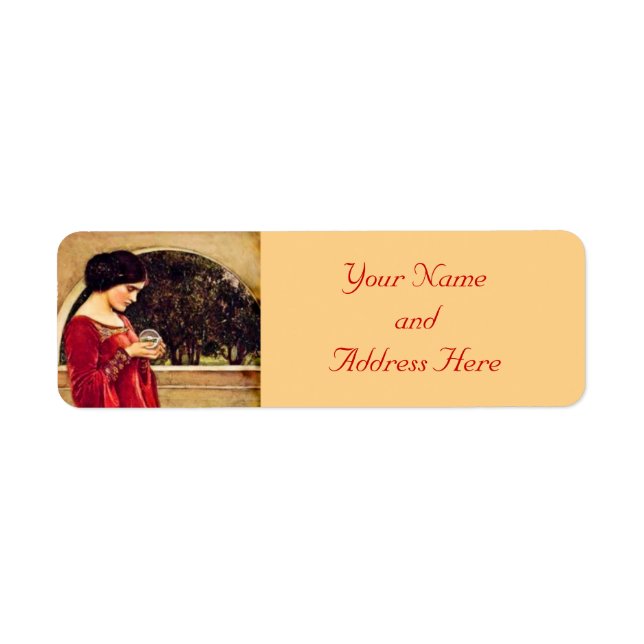 Crystal Ball Pre-Raphaelite Return Address Labels (Front)
