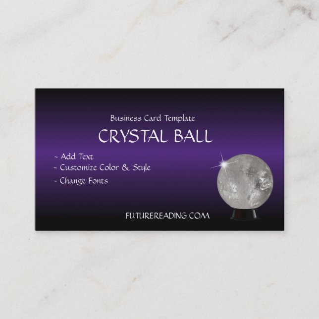 Crystal Ball Psychic Readings Business Card (Front)