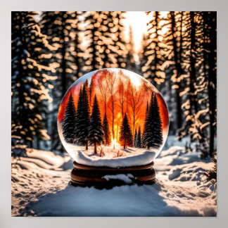  Crystal Ball with Snow Wall Art Poster!