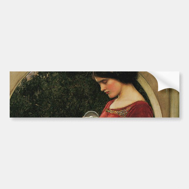 Crystal Ball Woman Waterhouse Painting Bumper Sticker (Front)