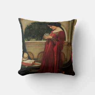 Crystal Ball Woman Waterhouse Painting Cushion